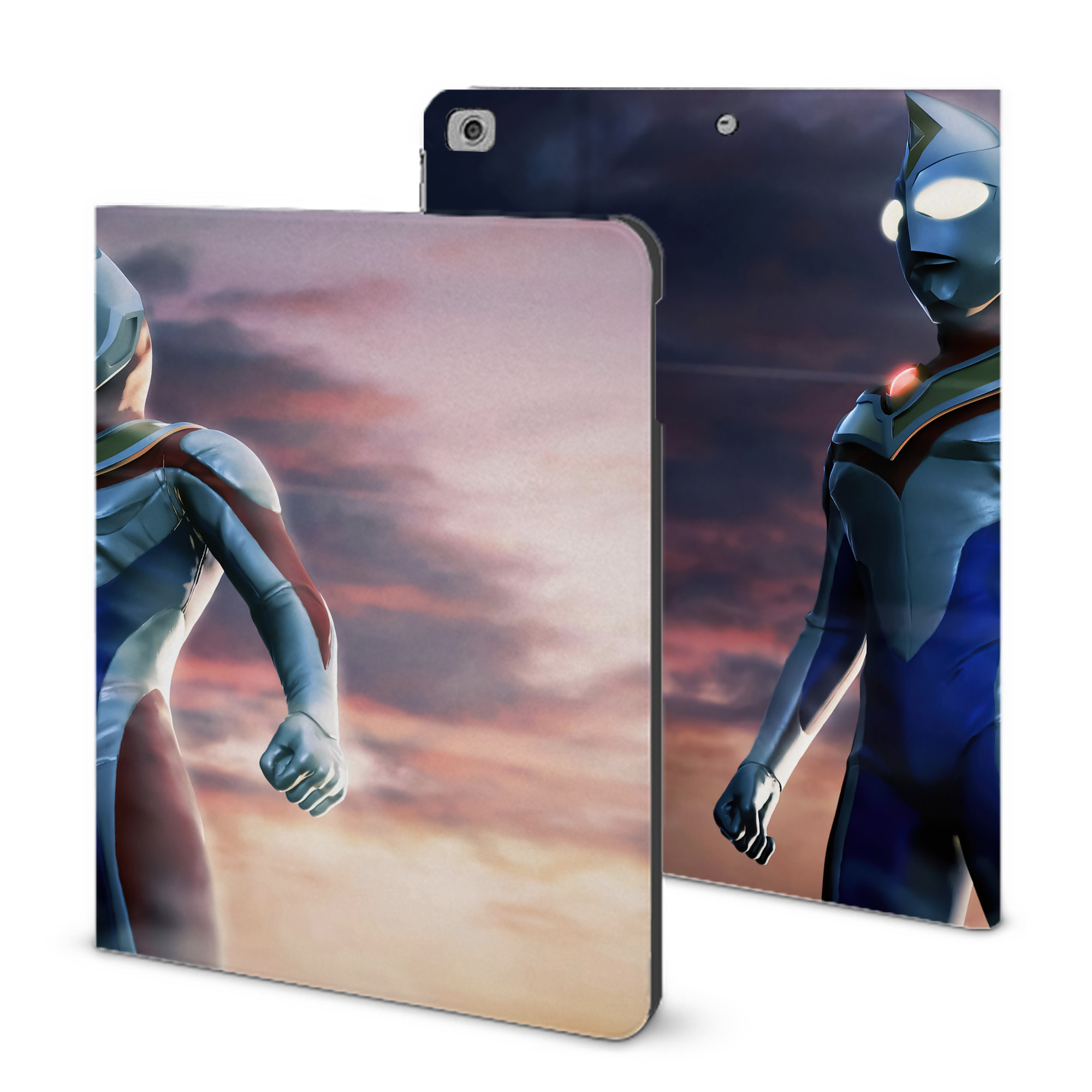 （画像用） ウルトラマン Ultraman IPad ケース ブック型 PUレザー TPU 耐衝撃 軽量 薄型 ペン収納なし 全面保護 IPad 各モデル対応